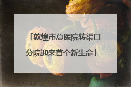 敦煌市总医院转渠口分院迎来首个新生命