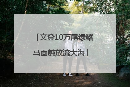 文登10万尾绿鳍马面鲀放流大海