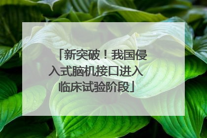 新突破！我国侵入式脑机接口进入临床试验阶段