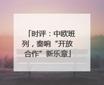 时评：中欧班列，奏响“开放合作”新乐章