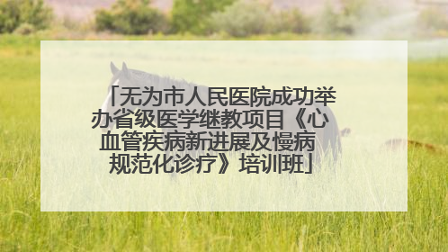 无为市人民医院成功举办省级医学继教项目《心血管疾病新进展及慢病 规范化诊疗》培训班