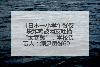 日本一小学午餐仅一块炸鸡被网友吐槽“太寒酸”，学校负责人：满足每餐600千卡的标准
