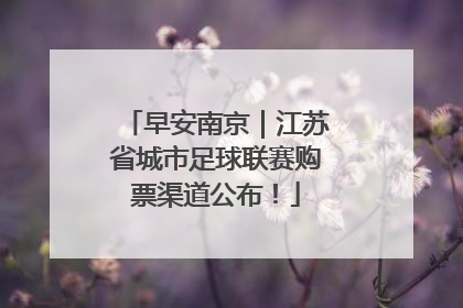 早安南京｜江苏省城市足球联赛购票渠道公布！