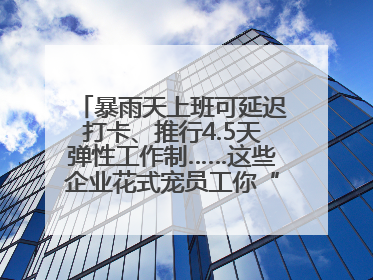 暴雨天上班可延迟打卡、推行4.5天弹性工作制……这些企业花式宠员工你“慕”了吗？