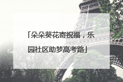 朵朵葵花寄祝福，乐园社区助梦高考路