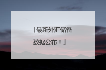 最新外汇储备数据公布！