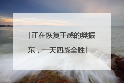正在恢复手感的樊振东，一天四战全胜