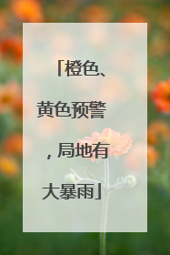 橙色、黄色预警，局地有大暴雨