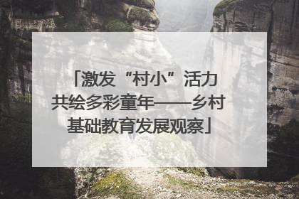 激发“村小”活力 共绘多彩童年——乡村基础教育发展观察