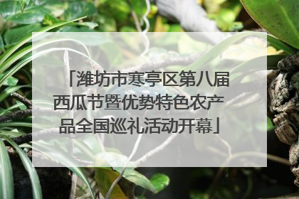 潍坊市寒亭区第八届西瓜节暨优势特色农产品全国巡礼活动开幕