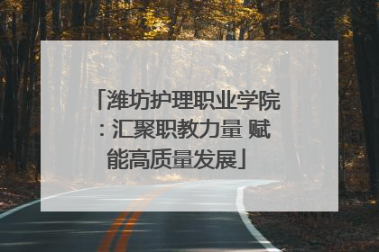 潍坊护理职业学院：汇聚职教力量 赋能高质量发展