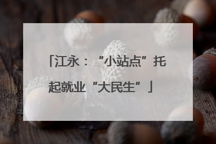 江永：“小站点”托起就业“大民生”