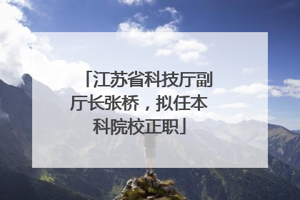 江苏省科技厅副厅长张桥，拟任本科院校正职