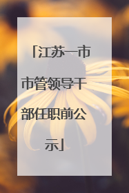 江苏一市市管领导干部任职前公示