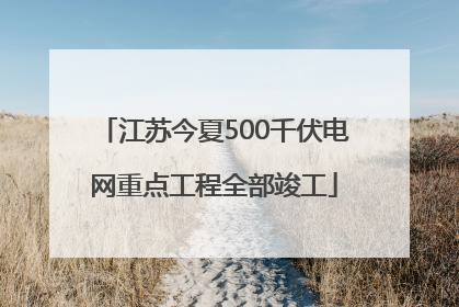 江苏今夏500千伏电网重点工程全部竣工