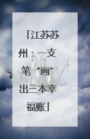 江苏苏州：一支笔“画”出三本幸福账