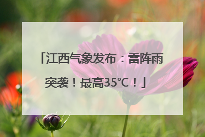 江西气象发布：雷阵雨突袭！最高35℃！