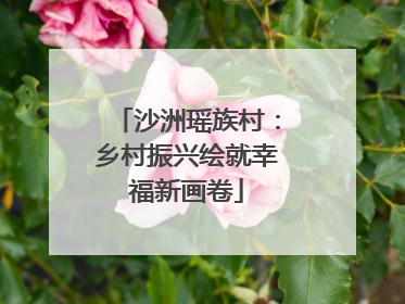 沙洲瑶族村：乡村振兴绘就幸福新画卷