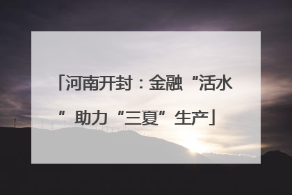 河南开封：金融“活水”助力“三夏”生产