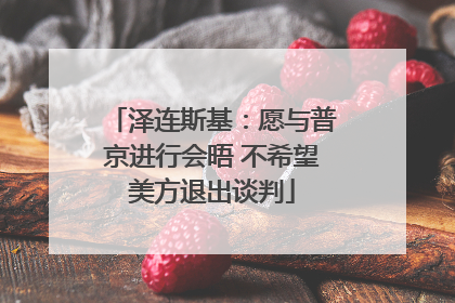泽连斯基：愿与普京进行会晤 不希望美方退出谈判