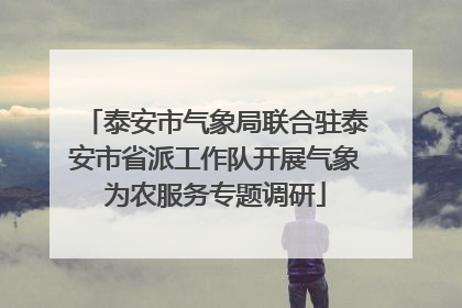 泰安市气象局联合驻泰安市省派工作队开展气象为农服务专题调研