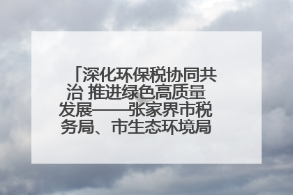 深化环保税协同共治 推进绿色高质量发展——张家界市税务局、市生态环境局签署合作备忘录