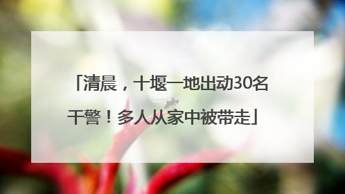 清晨，十堰一地出动30名干警！多人从家中被带走