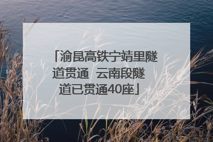 渝昆高铁宁靖里隧道贯通  云南段隧道已贯通40座