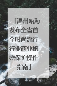 温州瓯海发布全省首个时尚流行行业商业秘密保护操作指南