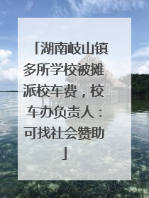 湖南岐山镇多所学校被摊派校车费，校车办负责人：可找社会赞助