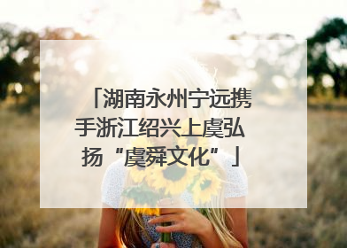 湖南永州宁远携手浙江绍兴上虞弘扬“虞舜文化”
