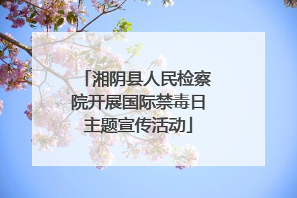 湘阴县人民检察院开展国际禁毒日主题宣传活动