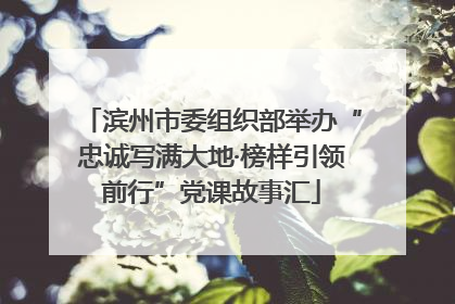 滨州市委组织部举办“忠诚写满大地·榜样引领前行”党课故事汇