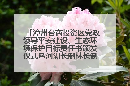 漳州台商投资区党政领导平安建设、生态环境保护目标责任书颁发仪式暨河湖长制林长制工作会议召开