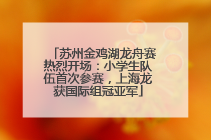 苏州金鸡湖龙舟赛热烈开场：小学生队伍首次参赛，上海龙获国际组冠亚军
