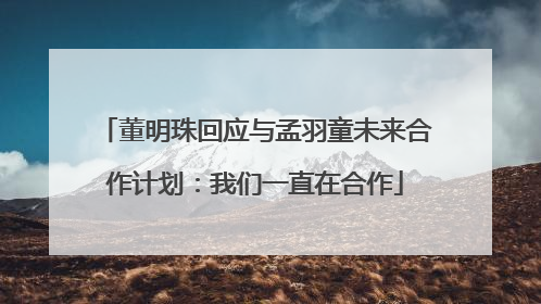 董明珠回应与孟羽童未来合作计划：我们一直在合作