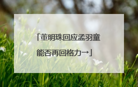 董明珠回应孟羽童能否再回格力→
