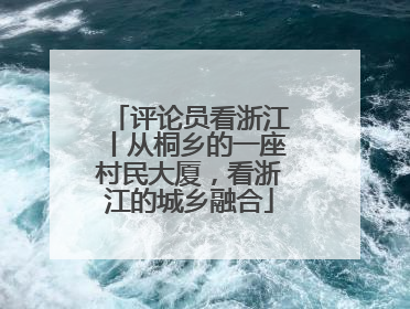 评论员看浙江丨从桐乡的一座村民大厦，看浙江的城乡融合