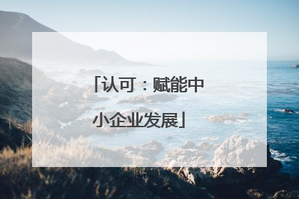 认可：赋能中小企业发展