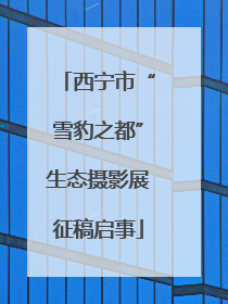 西宁市“雪豹之都”生态摄影展征稿启事