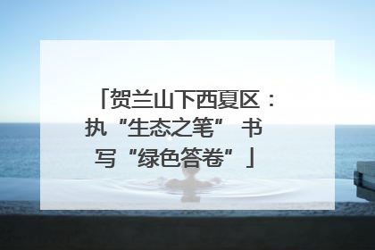 贺兰山下西夏区：执“生态之笔” 书写“绿色答卷”