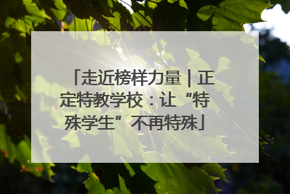走近榜样力量｜正定特教学校：让“特殊学生”不再特殊