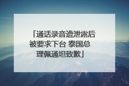 通话录音遭泄露后被要求下台 泰国总理佩通坦致歉