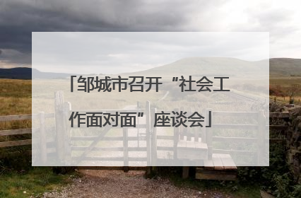 邹城市召开“社会工作面对面”座谈会