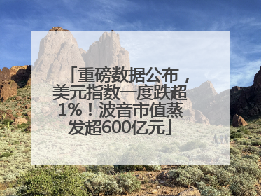 重磅数据公布，美元指数一度跌超1%！波音市值蒸发超600亿元