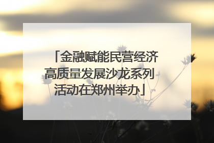 金融赋能民营经济高质量发展沙龙系列活动在郑州举办