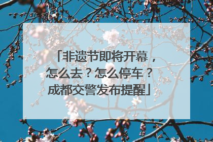 非遗节即将开幕，怎么去？怎么停车？成都交警发布提醒