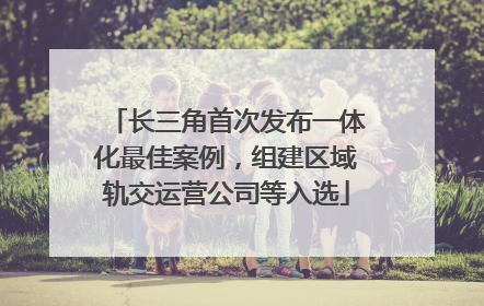 长三角首次发布一体化最佳案例，组建区域轨交运营公司等入选