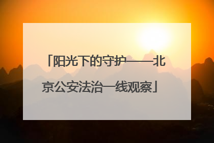 阳光下的守护——北京公安法治一线观察