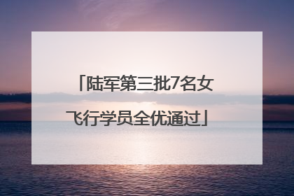 陆军第三批7名女飞行学员全优通过